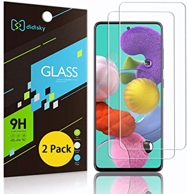 Didisky Tempered Glass Screen Protectors for Samsung Galaxy a51/ A51 5G / S20 FE / S20 FE 5G, [ 2 Pack ] Anti-Scratch, 9H Hardness,Bubble-Free, HD Clarity, Anti Scratch, Easy to install