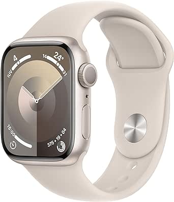 Apple Watch Series 9 GPS 41mm Smartwatch con cassa in alluminio color galassia e Cinturino Sport galassia - S/M. Fitness tracker, app Livelli O₂, display Retina always-on, resistente all’acqua