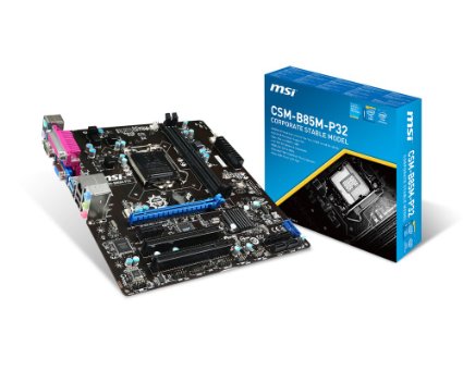 MSI Intel B85 LGA 1150 DDR3 USB 3.1 Micro ATX Motherboard (CSM-B85M-P32)