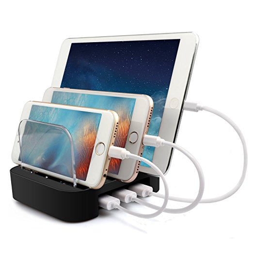 3-Port USB Charging Station, InkoTimes Detachable Charging Dock for iPhone / iPad / Universal Smart Phones and Tablets