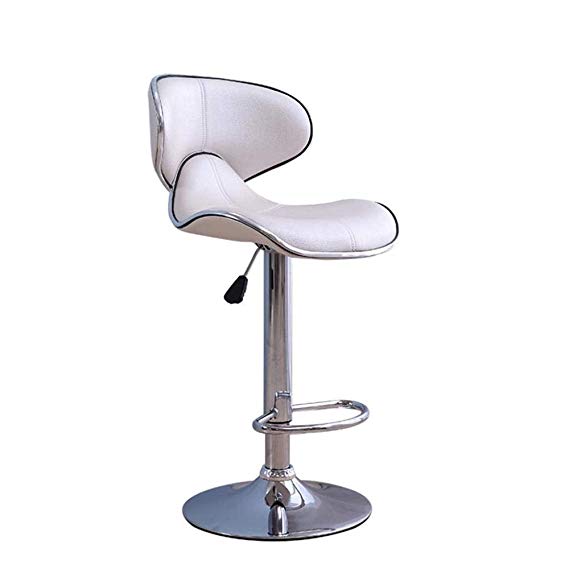 FENGFAN Modern Simple Creative Rotate Lifting Chair Designer High Leg Leather Seat Cafe Counter Restaurant Armchair (Color : White)