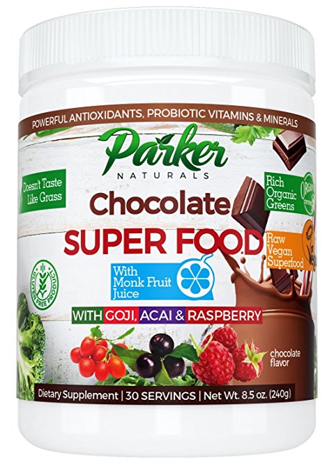 Berry Green Chocolate Superfood Powder with Organic Greens & Organic Fruits, Enzymes, Probiotics, Antioxidants, Vitamins, Minerals - Alkalize & Detox - Non GMO, Vegan & Gluten Free - 240 Grams …