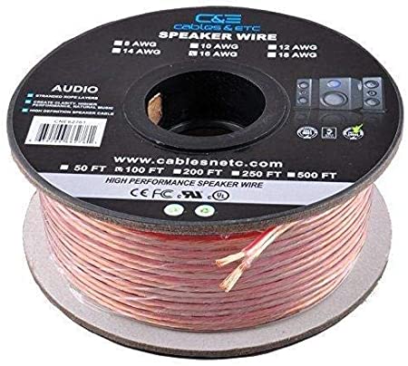 CNE62287 100 Feet 16AWG Enhanced Loud Oxygen-Free Copper Speaker Wire Cable, CNE62287