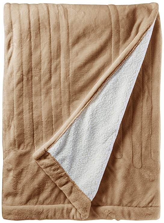 Woolrich WR54-1749 Heated Plush To Berber Blanket Queen Tan,Queen