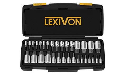 LEXIVON Master HEX Bit Socket Set, Premium S2 Alloy Steel | Complete 32-Piece, SAE and Metric Set | Enhanced Storage Case (LX-144)