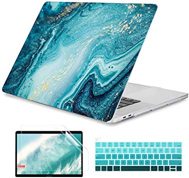 Dongke MacBook Pro 16 inch Case Model A2141 (2019 2020 Released), Plastic Hard Shell Case Cover Only Compatible with MacBook Pro 16 inch with Retina Display & Touch Bar Fits Touch ID, Abstract Ocean