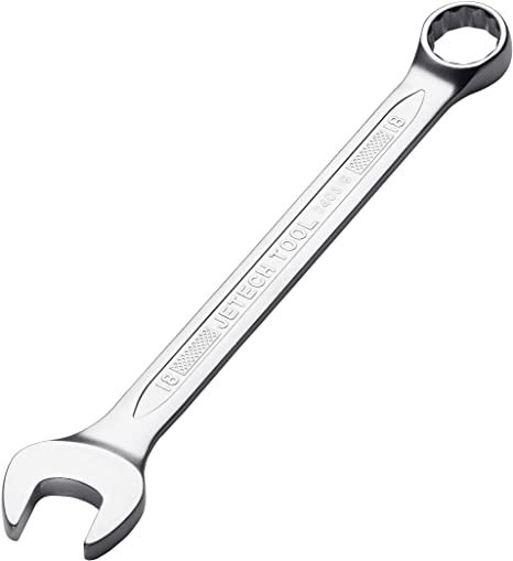 Jetech 18mm Combination Wrench - Durable Cr-V Steel High Strength Spanner in Sand Blasted Finish