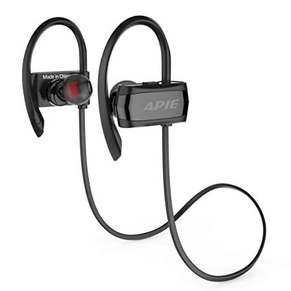 Bluetooth Headphones,TNSO Wireless Headphones, IPX5 Waterproof Sports Earphones Gym Running, HD Stereo Headset w/Mic,Noise Cancelling Bluetooth Earbuds-Black