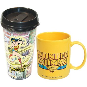 ICUP DC Comics Wonder Woman 2-Pack Travel and Ceramic Mug