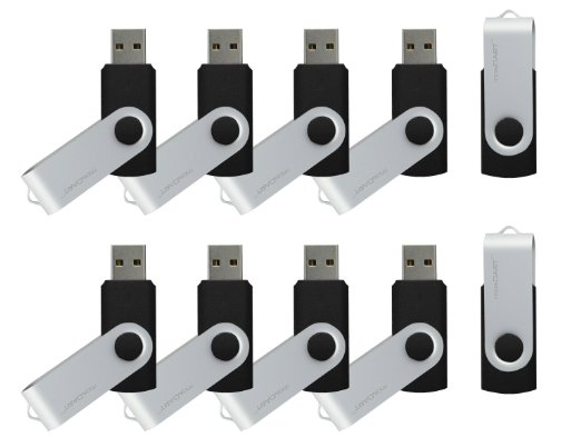 mosDART 8GB USB 2.0 Flash Drive, 10 Pieces - Black