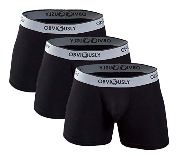 Obviously Mens Tag Free Contrast Trim Boxer Briefs