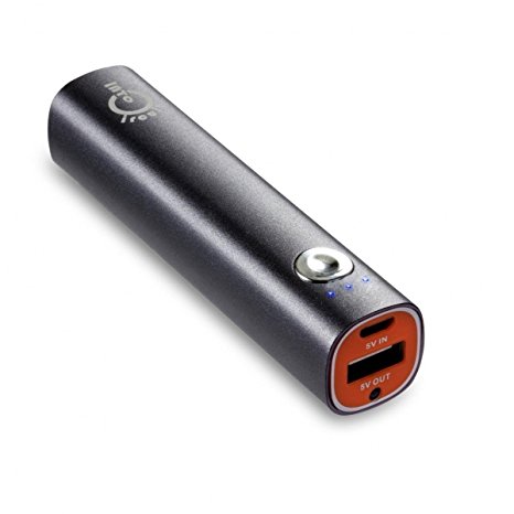 Intocircuit® Mini 3000mAh Portable External Battery Charger with Build-in Flashlight, Gray&Orange