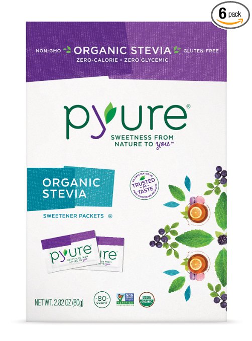 Pyure Organic Stevia Granular, 80 Count (Pack of 6)