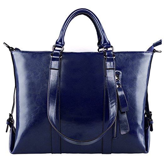 S-ZONE 3-Way Women Genuine Leather Shoulder Bag Work Tote Handbag