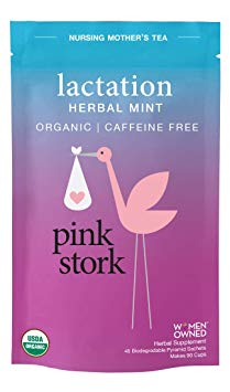 Pink Stork Lactation: Herbal Mint Nursing Support Tea -Organic Loose Leaf Tea in Biodegradable Sachets -Natural Breastfeeding Support -Enhance Breastmilk Nutrition, Supply
