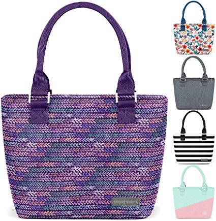 Simple Modern 4L Cara Lena Lunch Bag for Women - Insulated Lunch Box Pattern: Pansy Petals