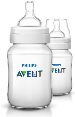 Philips AVENT Classic Plus BPA Free Polypropylene Bottles, 9 Ounce (Pack of 2)