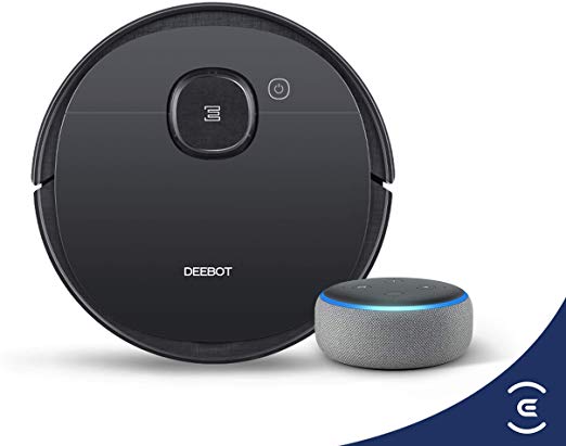 ECOVACS DEEBOT OZMO 950 2-in-1 Vacuuming & Mopping Robot with Smart Navi 3.0 Systematic Custom Cleaning Bundle with Echo Dot 3rd Gen (Charcoal)