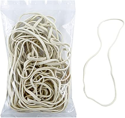Yosogo Extra Large 8 Inch Big Postal Rubber Band - White Color Heavy Duty Elastic Biodegradable Natural Rubber Bands Pack of 30 Pcs