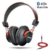 Avantree Audition Deep Bass Super Light Bluetooth Over Ear Headphones with 35mm Audio In Wireless or Wired NFC aptX 40h Music Time Super Comfortable