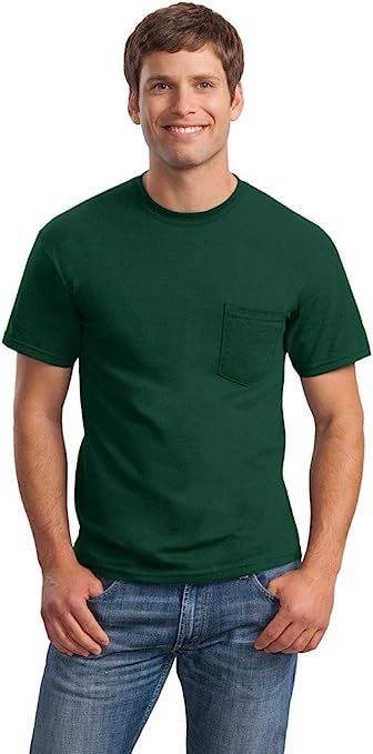 Gildan Ultra Cotton 6 oz. Pocket T-Shirt (G230)- FOREST GREEN,L