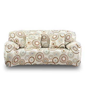HOTNIU Stretch Sofa Slipcover Floral Printed Loveseat Couch Covers Polyester Spandex 3 Seat Couch Slipcovers Furniture Protector Cover (Sofa for 69" - 86", Pattern #27)