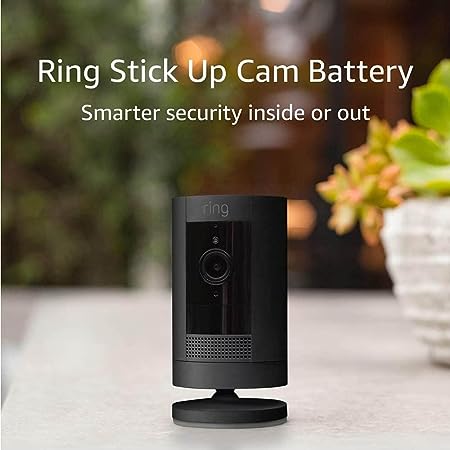 Ring Stick Up Cam Battery HD security camera with custom privacy controls, Simple setup, Works with Alexa - Black