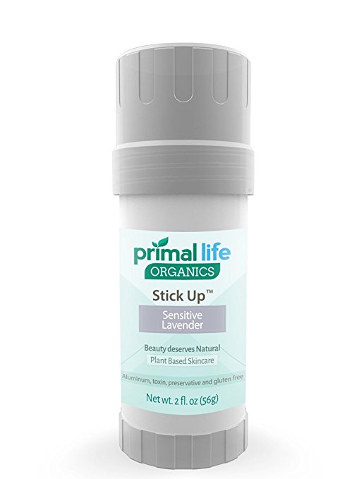 Stick UpTM 100% Natural Deodorant #1 RATED BEST - No Chemicals, Fragrances, Aluminum or Toxins - Extremely Effective Against Odor - Detoxifies - 2oz Sensitive Lavender - Primal Life Organics