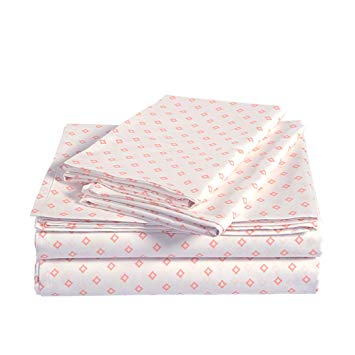AmazonBasics Super-Soft Sateen 400 Thread Count Cotton Sheet Set - King, Pink Diamond