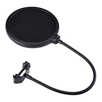 AOREAL Studio Microphone Mic Wind Screen Pop Filter Mask Shield with Adjustable Swivel Mount and 360 Degree Flexible Metal Gooseneck Holder