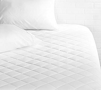 AmazonBasics Hypoallergenic Quilted Mattress Topper, 18" Deep, Twin