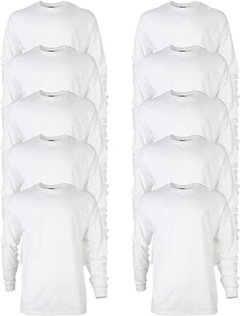 Gildan Unisex-Adult Ultra Cotton Long Sleeve T-Shirt, Style G2400, Multipack