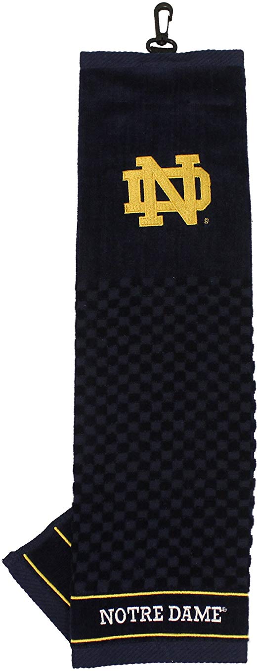 Team Golf NCAA Embroidered Golf Towel, Checkered Scrubber Design, Embroidered Logo