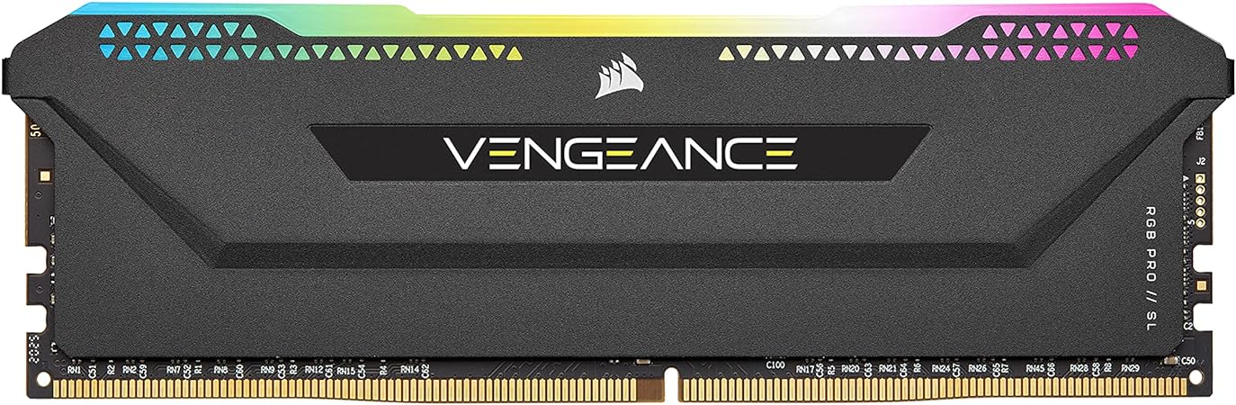 Corsair Vengeance RGB PRO SL 32GB (2x16GB) DDR4 4000MHz C18 Desktop Memory (10 Ultra-Bright RGB LEDs, Custom Performance PCB, Tight Response Times, Intel XMP 2.0) Black