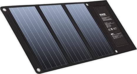 BLAVOR Solar Panels 30W Premium Monocrystalline Foldable Solar Charger with QC3.0 24W & DC18V1.6A Output Solar Battery Charger Compatible with Solar Generators, Phones, Tablets, for Outdoor Activities