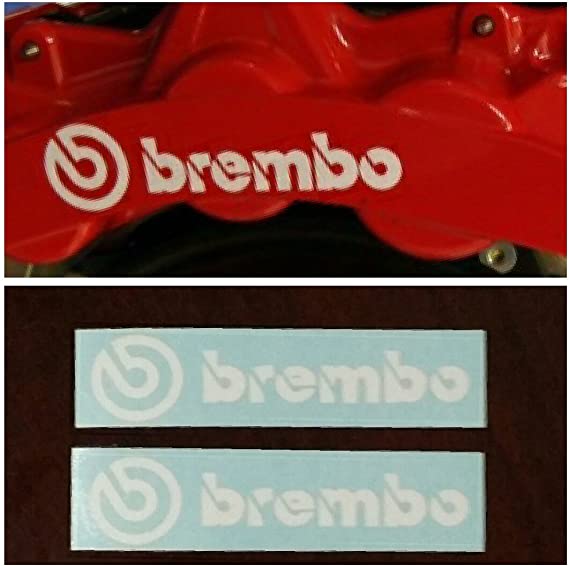 R&G Brembo HIGH TEMP Brake Caliper Decal Sticker Set of 2 Decals (White)