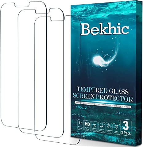 Bekhic Screen Protector Compatible for iPhone 13/iPhone 13 pro (6.1"), HD Tempered Glass Anti Scratch,3 Pack