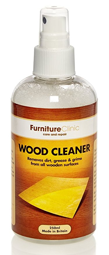 Furniture Clinic Wood Cleaner (250ml) | Restore & Clean Wooden Floors, Furniture, Blinds, Doors, Decking and Many other Wood Surfaces - Easily Remove Wax & Polish Build up, Grease and Grime