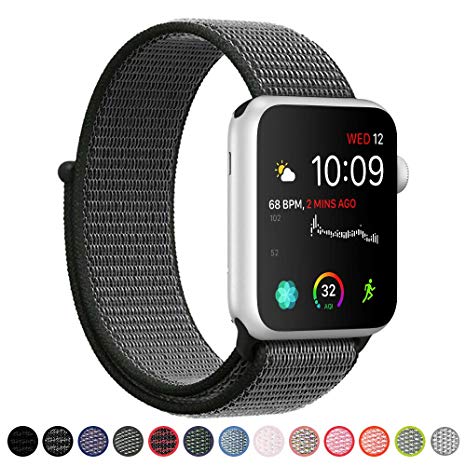 SYRE Compatible Apple Watch Band Series 4/3/2/1 38mm 40mm 42mm 44mm, Lightweight Breathable Nylon Sport Band Replacement iWatch Series 4, Series 3, Series 2, Series 1