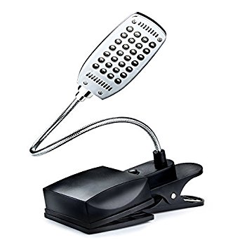 Enjoydeal LED Desk Lamp,28 LED USB / Battery Powered （Not Include）Super Bright Reading Lamp Light with Clip Black