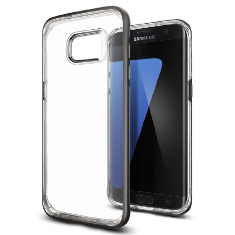 Galaxy S7 Edge Case Spigen Neo Hybrid Crystal PREMIUM BUMPER Gunmetal Clear TPU  PC Frame Slim Dual Layer Premium Case for Samsung Galaxy S7 Edge 2016 - 556CS20047