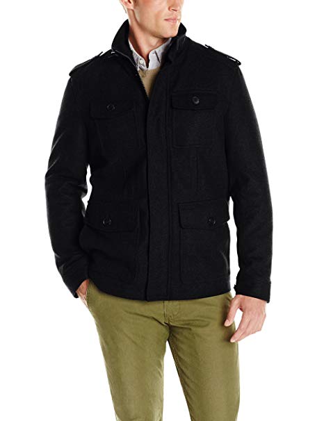 Dockers Men's Wool Four-Pocket Military Jacket