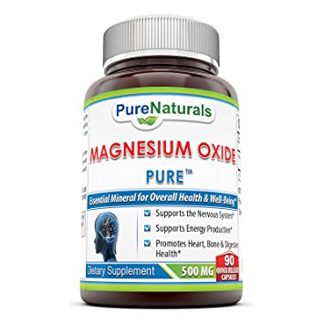 Pure Naturals Magnesium Oxide Quick Release Capsules, 500 Mg, 90 Count