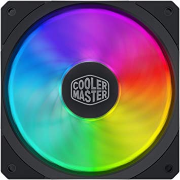 Cooler Master MasterFan SF120R ARGB 120mm Square Frame Fan w/Independently-Controlled ARGB LEDs, Hybrid Blade, Cable Management and PWM Control Fan for Computer Case, CPU Liquid and Air Cooler