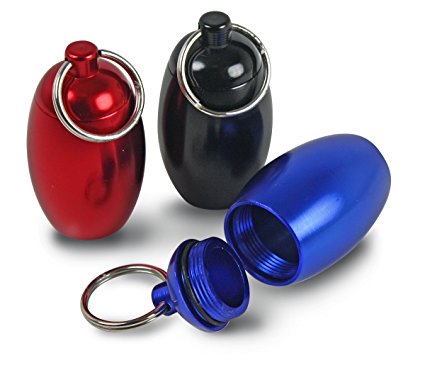 The Classics 3-pack Pocket-Sized Pill Pod Case with Key Ring, 1-3/4 x 1 Inches Each, Assorted Colors (TPG-34503)