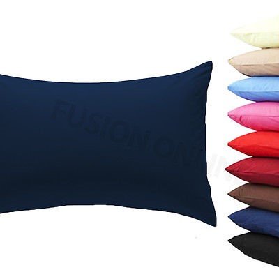2 x Pillow Case Luxury Cases Polycotton Housewife Pair Pack Bedroom Pillow Cover Fusion(TM) (Navy)