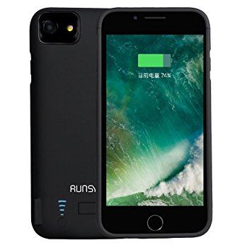 RUNSY iPhone 7 Plus / 6S Plus / 6 Plus Battery Case, 8200mAh Rechargeable Extended Battery Charging Case, External Battery Charger Case, Backup Power Bank Case (5.5 inch)