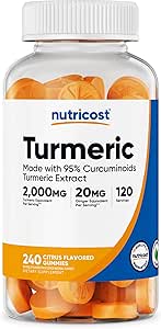 Nutricost Turmeric Gummies (240 Gummies) - Citrus Flavored, Made with 95% Curcuminoids, 120 Servings, Includes Ginger and Black Pepper Extract, Vegetarian, Non-GMO and Gluten Free