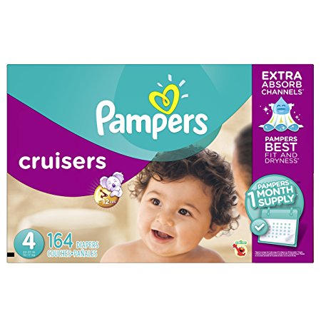 Pampers Cruisers Diapers Size 4, 164 Count (One Month Supply)