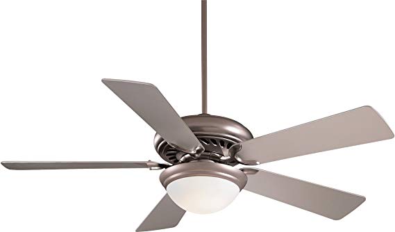 Minka-Aire F569-BS, Supra, 52" Ceiling Fan with Light & Remote Control, Brushed Steel, Works with Alexa